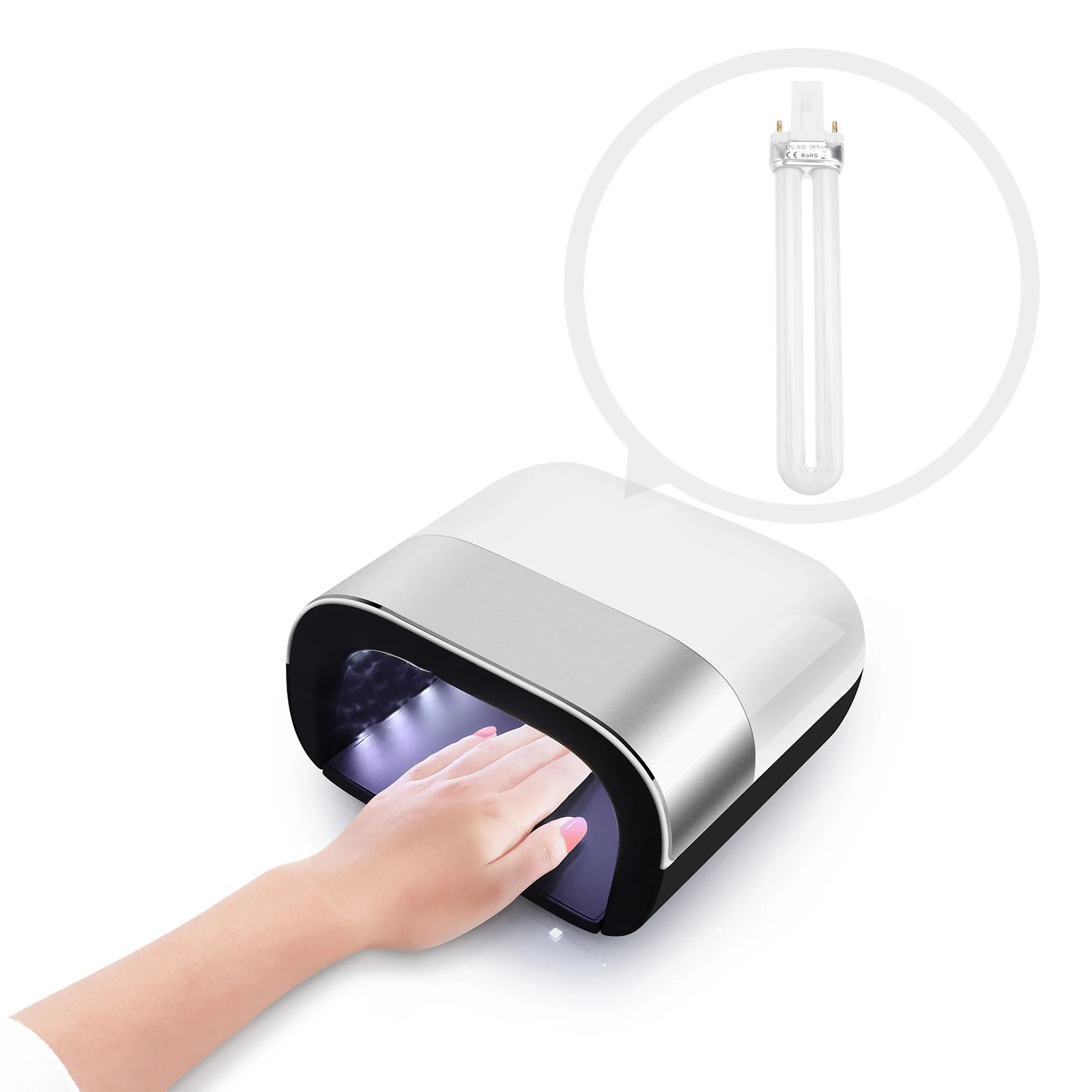 Żarówka LED 9W zamienna do lampy do suszenia żelu do paznokci, szybkie utwardzanie, oszczędność czasu, bez migotania dla oczu i skóry, dla stylistów paznokci.