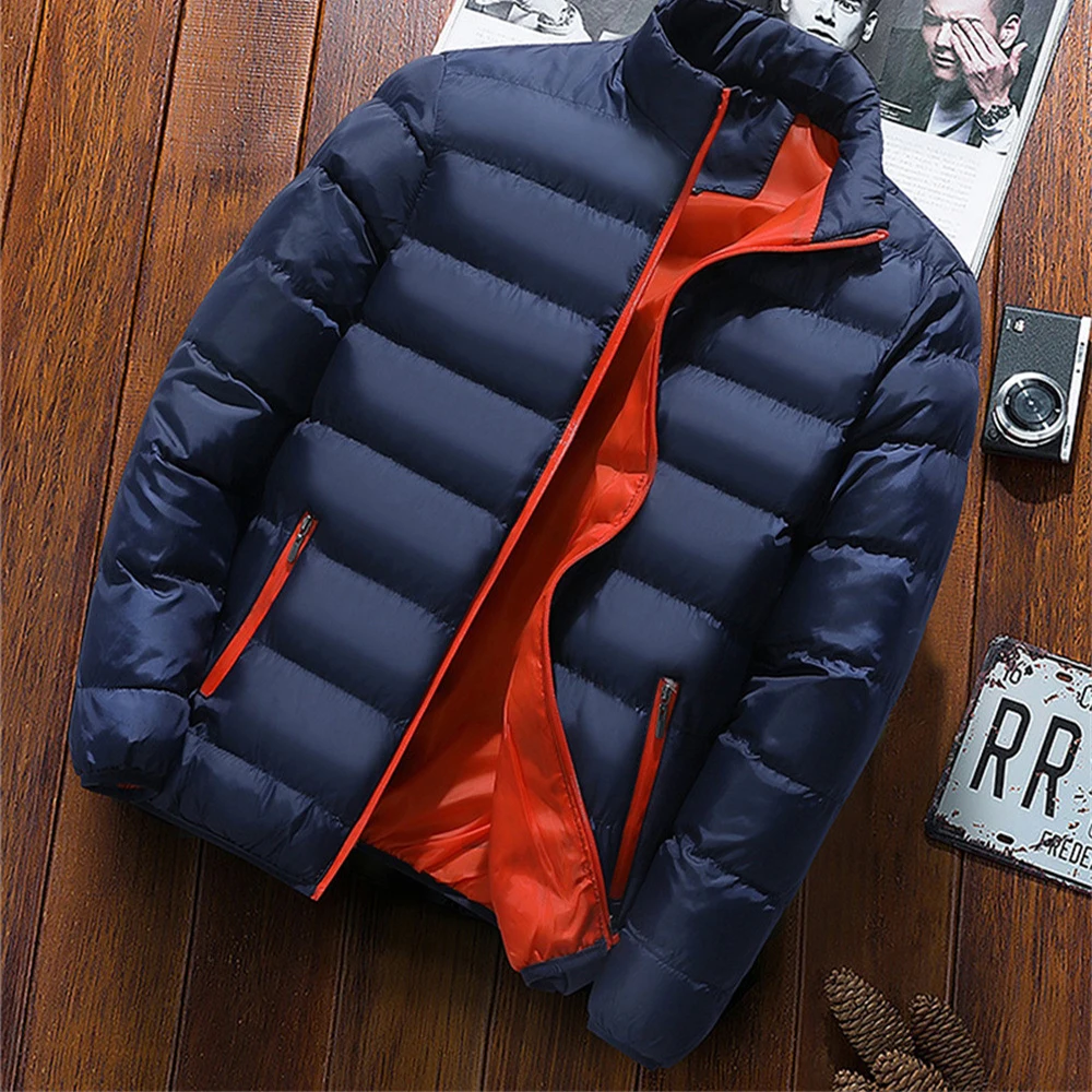 Winter men's padded jacket, medium and young size, light and thin short padded jacket, warm jacket S-5xl fashionable casual autu