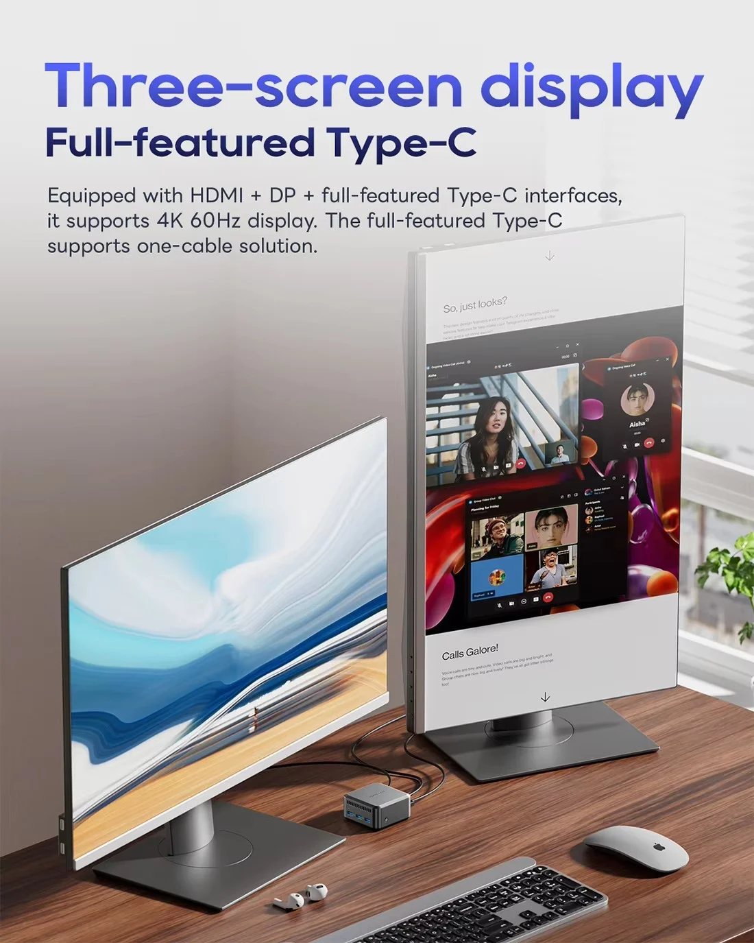 AOOSTAR N1 Pro Mini PC Intel N150 Windows 11 Pocket Mini PC 12GB DDR5 Full-featured Tpye-C 4K 60Hz 2.5G LAN*2 Pocket Computer