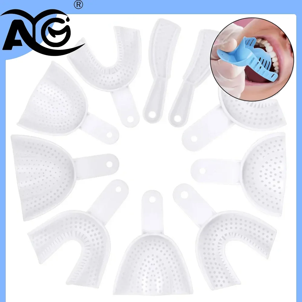 AG Dental Product 2Pcs/Set Dental Plastic Tray Without Mesh Dentistry Lab Material Teeth Holder Dental Plastic Tray Without Mesh