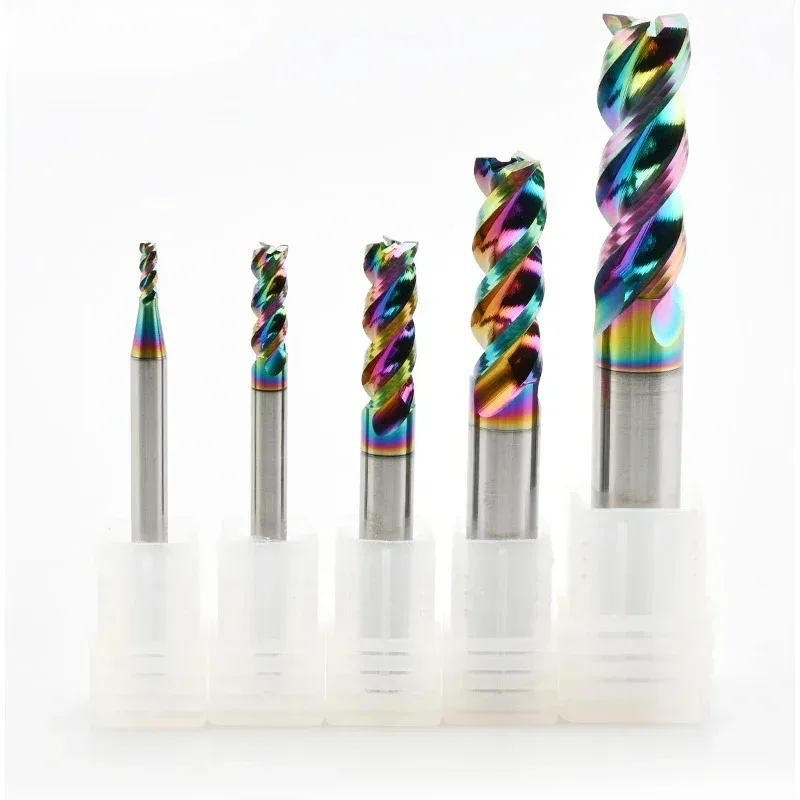 HRC65 3 Flute U Slot Carbide Endmill DLC Coating Tungsten Steen Milling Cutter 4mm 6mm 8mm 10mm 12mm CNC Tools for Aluminum tool