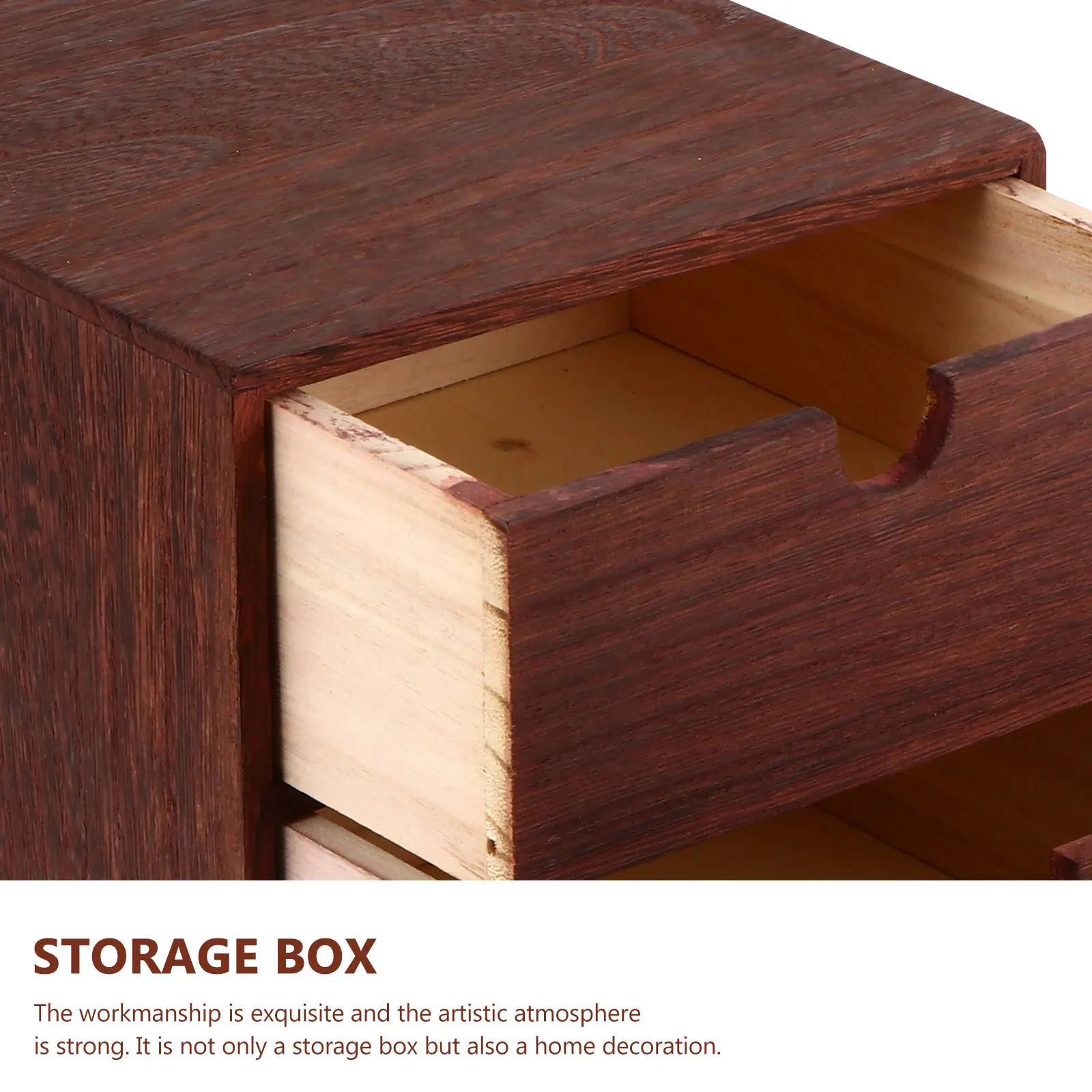 

1pc Premium Solid Wood Storage Box Multi-Functional Drawer Desktop Organizer for Home Office Cosmetics Stationery Decoration