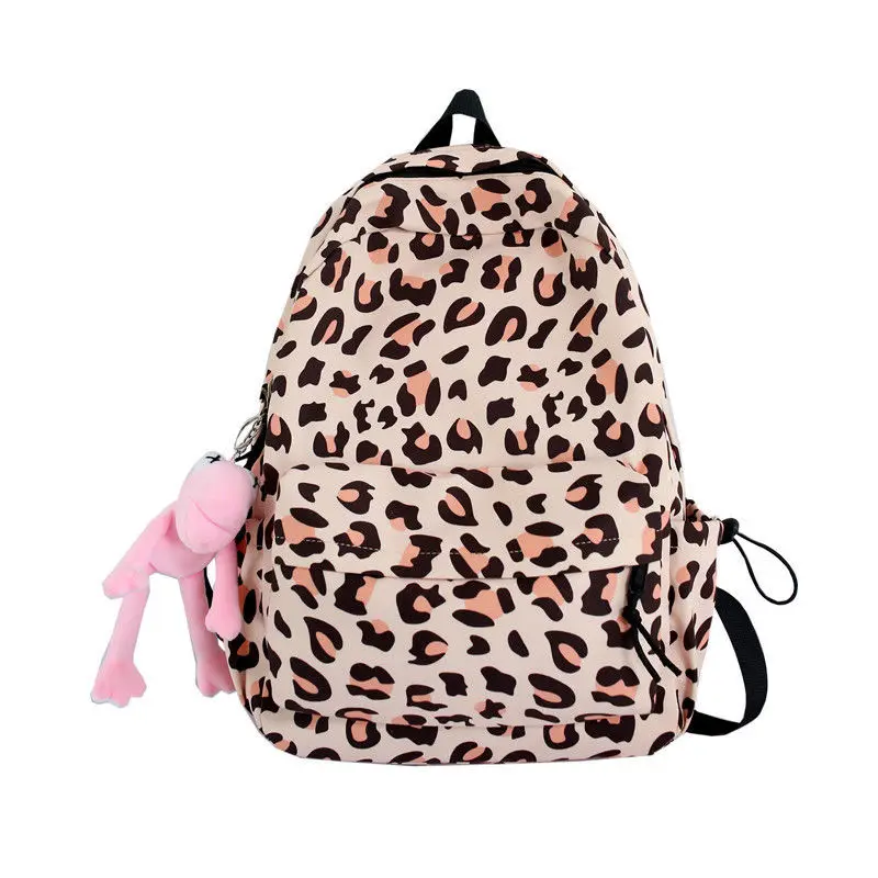 Miyagawa Leopard Print Backpack for Female Korean Casual High School Large Capacity Backpack Students Backpack for College Bags