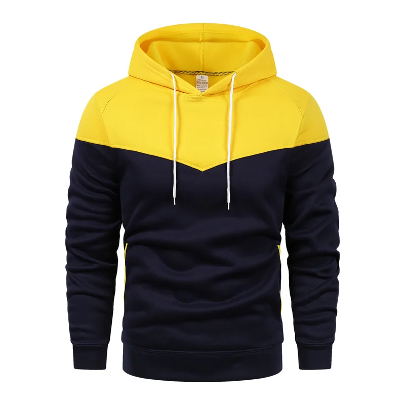 New men's double match hooded sweatshirt hoodie casual loose warm street clothing men fashion autumn and winter sportswear