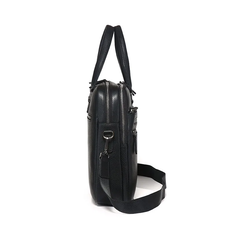 Top-Grain Cowhide Leather Business Briefcase Genuine Leather Shoulder Bag with Large Capacity Stylish Casual Laptop Tote