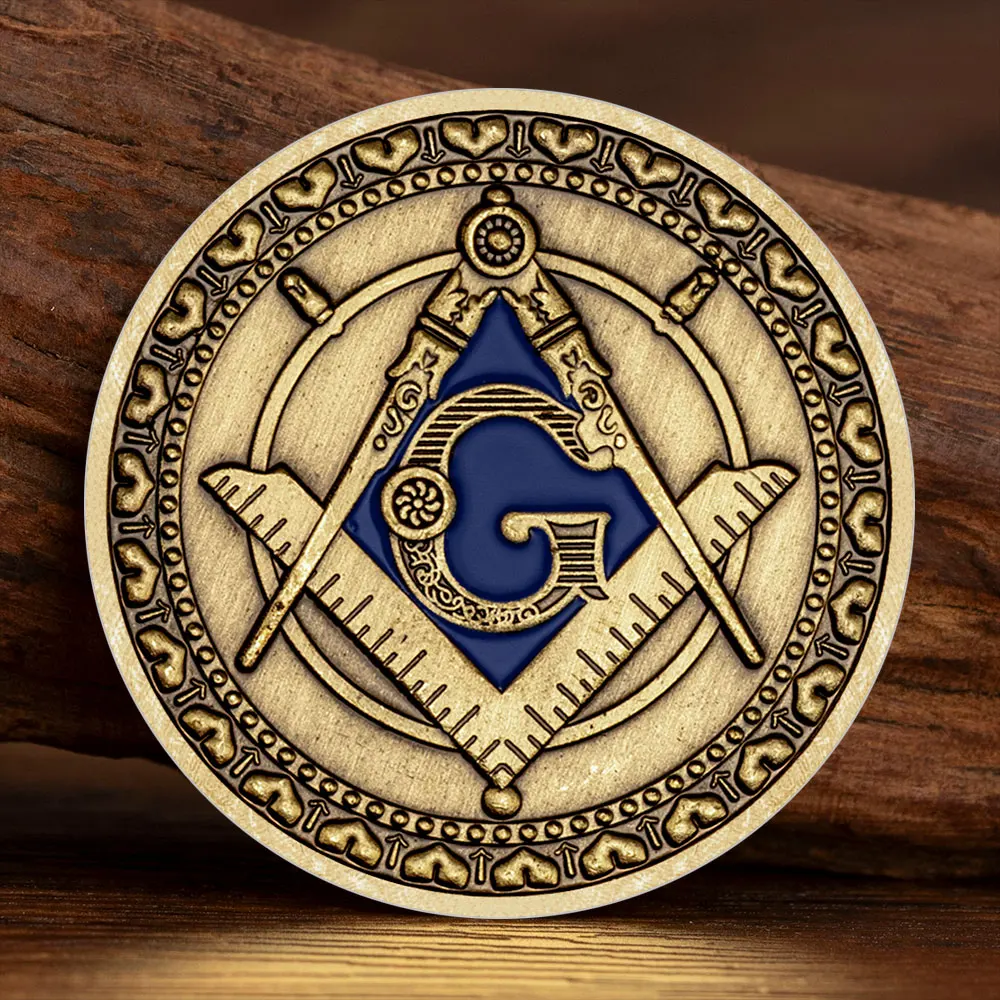 The Freemason Masonic Copper Plated Souvenirs Coin Faith Hope Charity Commemorative Coins Home Decoration Creative Gift
