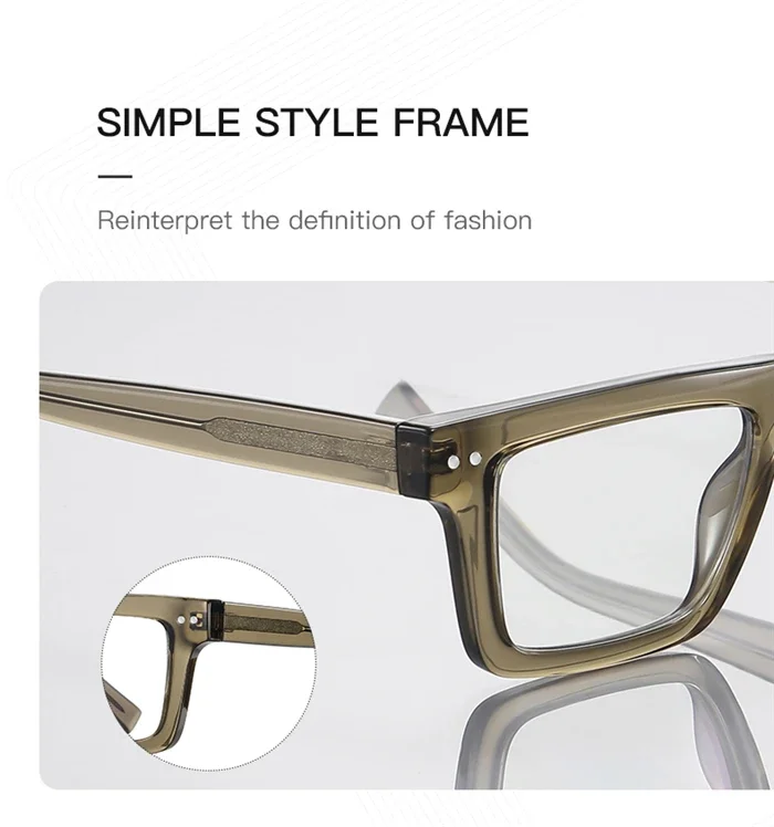 Transparenter schwarzer Rahmen, quadratische Kurzsichtigkeitsbrille für Männer, Lichtblocker, verschreibungspflichtige Studentenbrille, 0 -0,5 -0,75 bis -6,0 – Detail 3