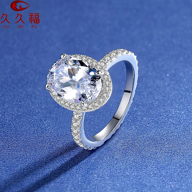 

Popular Oval Shaped Ring,anti-oxidation PT950 platinum with fully covered moissanite,add gorgeous sparkling charm to your outfit