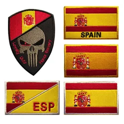 Insignia de bandera de España de calidad, parche bordado militar fresco, Parche de sombrero, mochila española, pegatina mágica, aplique de tela para bolso de hombro