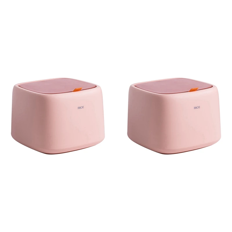 

2X 10KG Kitchen Food Storage Container Box Tank Moisture Insect Proof Nano Bucket Rice Dispenser Grain Sealed Pink