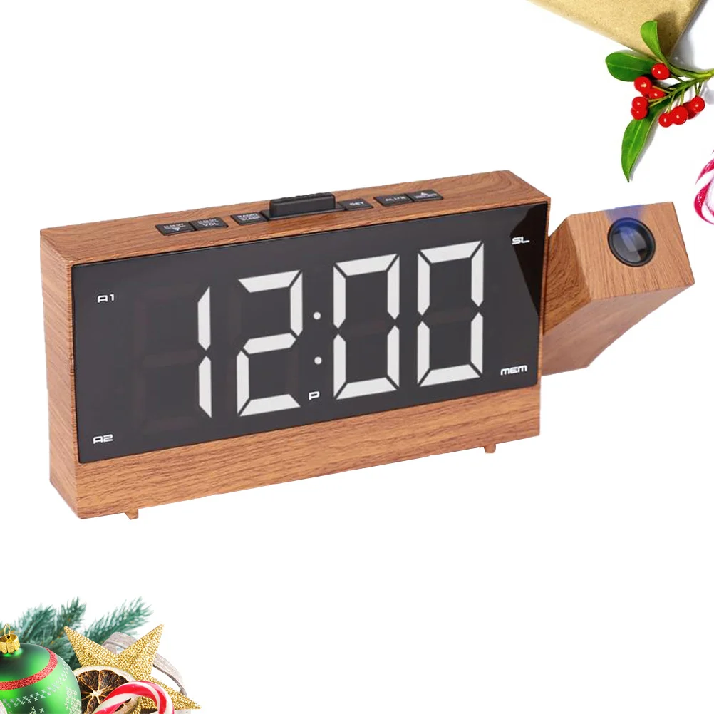 Fm Radio Digital Projection Clock 1.8 Inch Led Display Multi Function Electronic Rotatable Clock For Home Office Bedroom