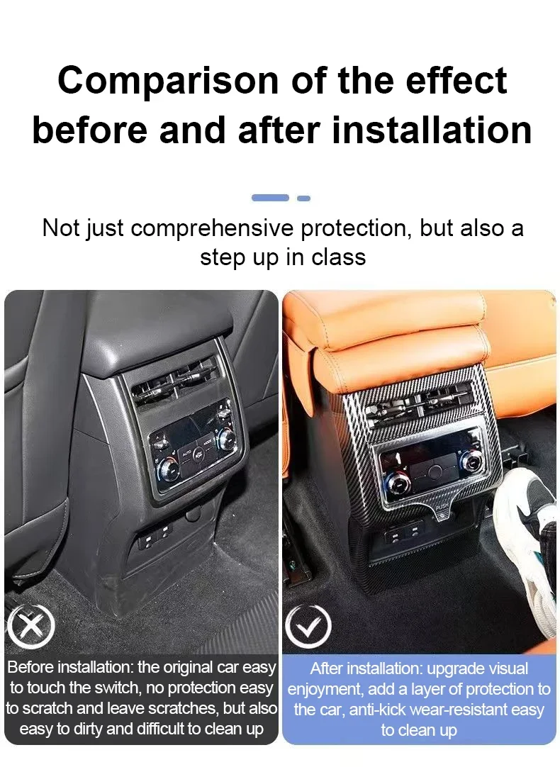 Akcesoria do GWM Haval H9 2025 2024 2026 Osłona tylnego podłokietnika chroniąca przed kopaniem i uderzeniami, osłona kratki nawiewu klimatyzacji