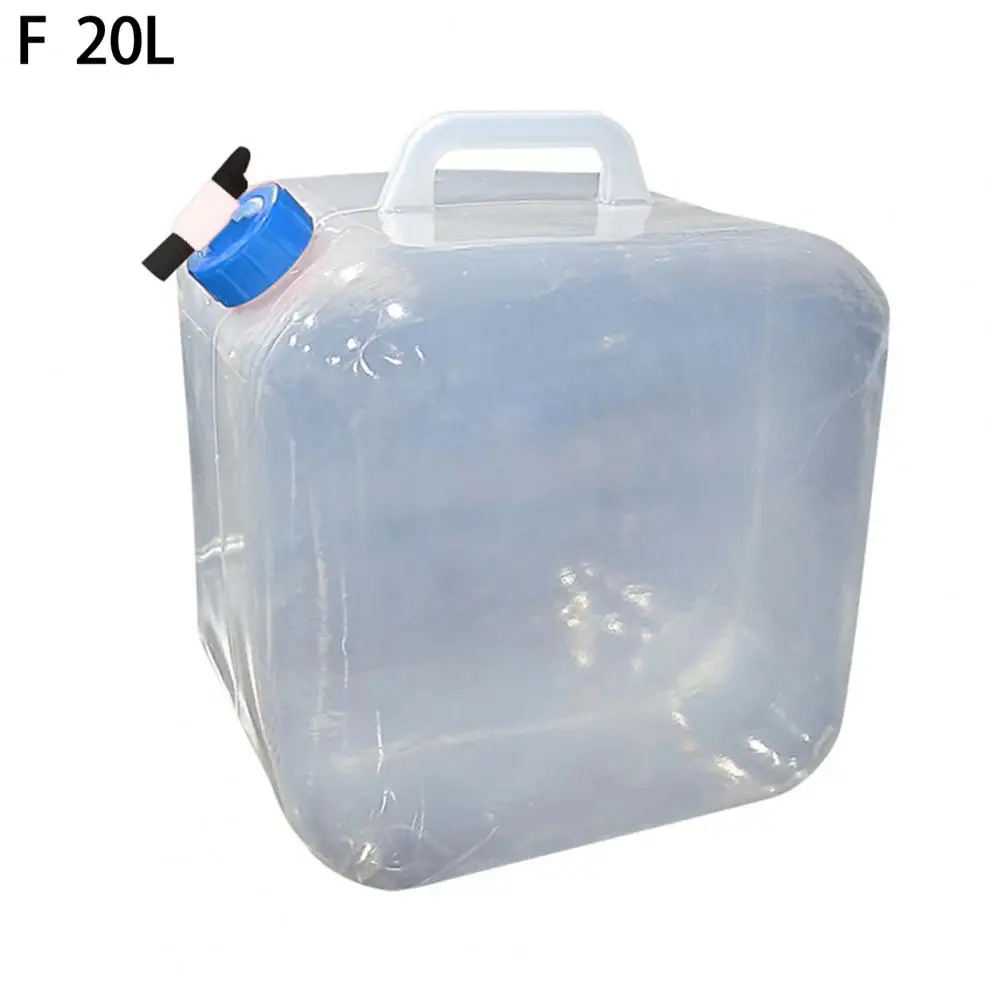 Folding Water Bag  Reliable Easy to Carry Transparent  Easy Filling Collapsible Water Carrier Hiking Supplies