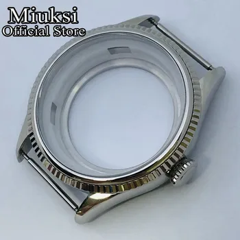 Miuksi 39mm silver watch case sapphire glass fit NH34 NH35 NH36 NH38 NH70 NH72 ETA2824 PT5000 seagull ST2130 movement