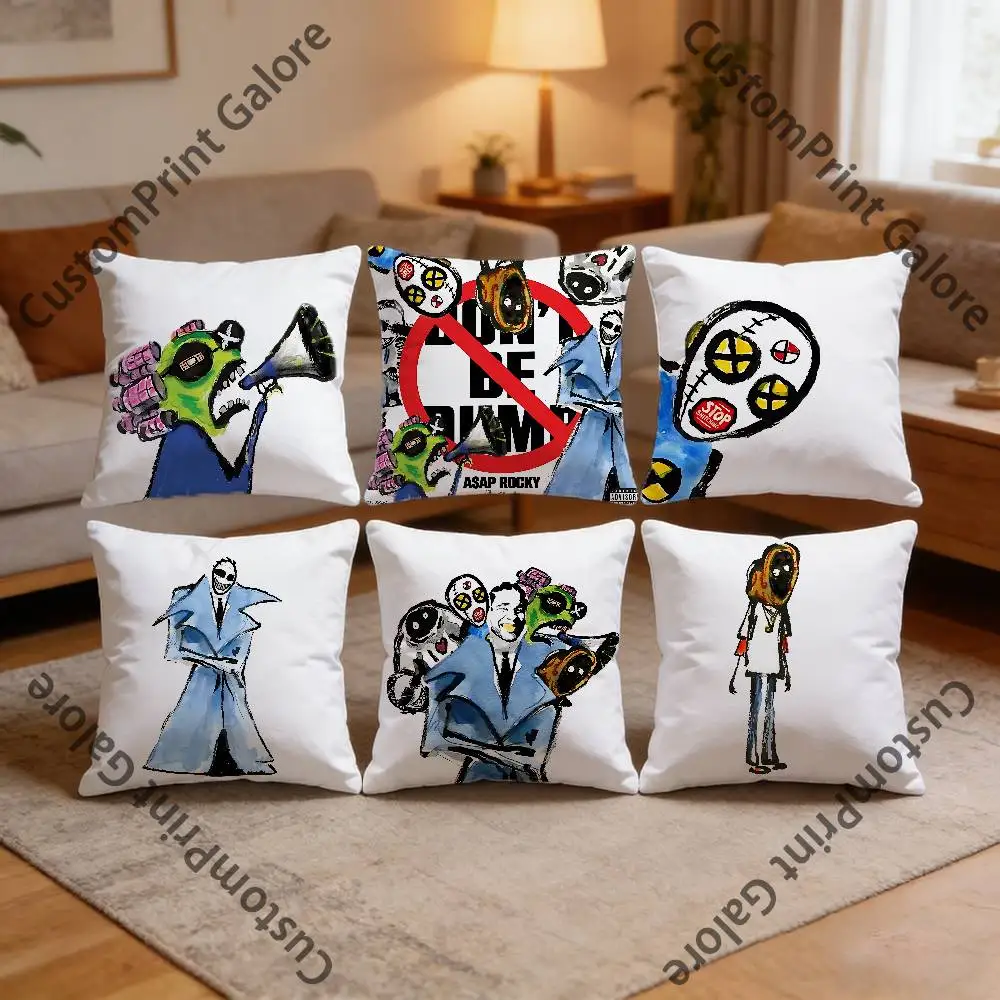 

A-Asap R-Rocky Dont Be Dumb Square Throw Pillow Cover Multiple Sizes Soft for Sofa Bedroom Living Room Home Decorative