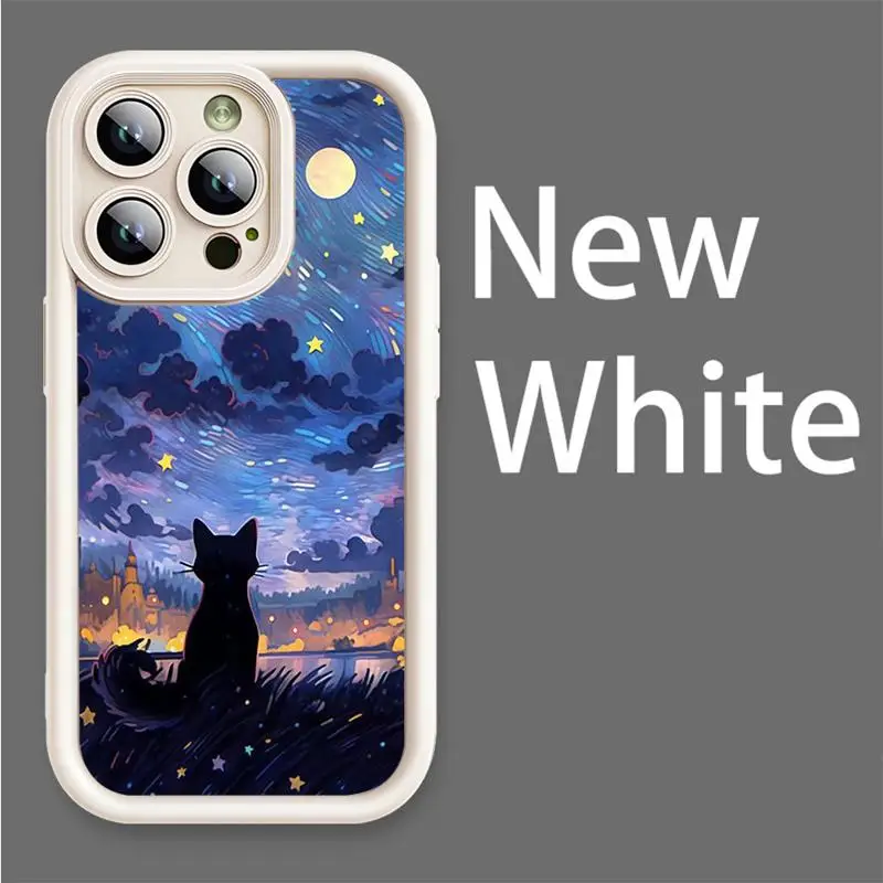 Custodia per telefono Van Gogh Art Cute Kitty per Samsung Galaxy A15 4G A53 A25 A54 A73 A55 A72 A73 A52 A54 A52s A51 5G Capa Soft Cover