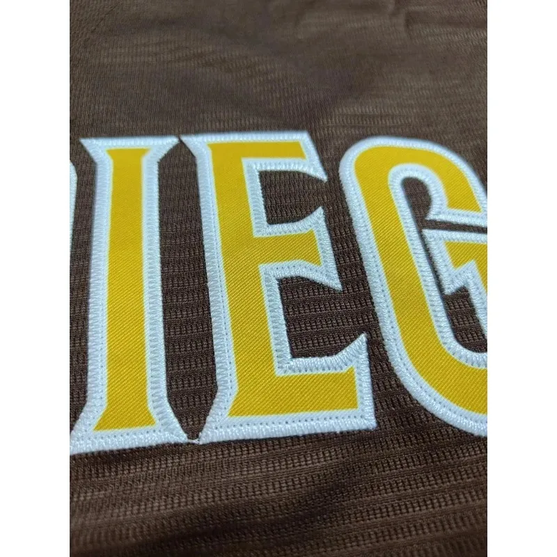 اسم مخصص ورقم الرجال التطريز البيسبول جيرسي سان دييغو شخصية قصيرة الأكمام زر أسفل قمصان DIY تنفس