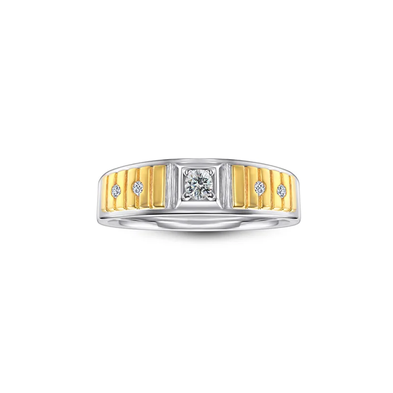 Apexelle Brand Fashion Jewelry 925 Sterling Silver Rings For Men Vertical Textured Ring Band GRA Certificate Fine Jewelry