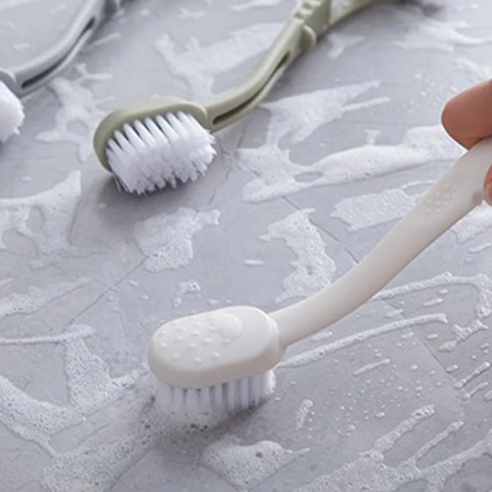 

3Pcs Anti-Slip Shoes Brush Long Handle Multipurpose Laundry Cleaning Double Head Brush Grey Green Beige Shoes Anti-Slip