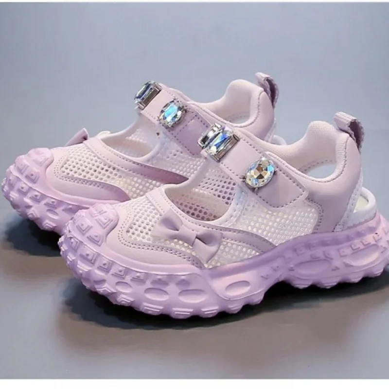 

Summer Sport Shoes For Children Hollow Out Mesh Breathable Teenager Girl's Sneakers Anti-slippery Lightweight Running Footwear