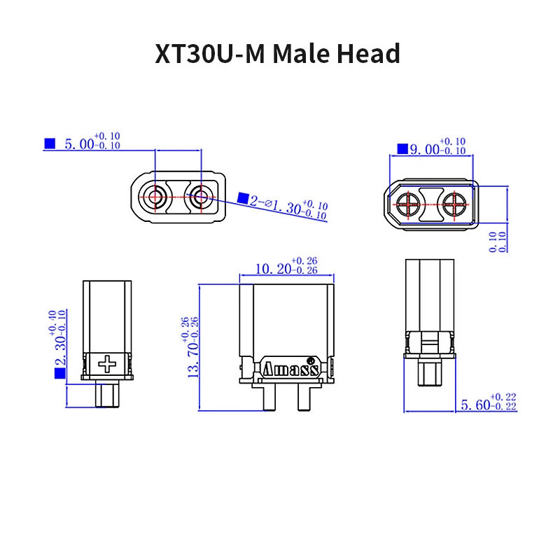 DC 500V 15A XT30U Plug With 18AWG Cable Male Female Plug 0.75 Square Male Female Silicone Wire Connector for Lithium Battery