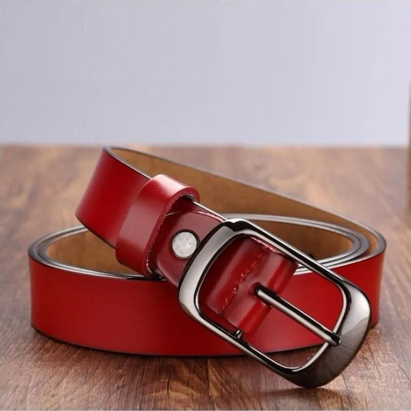 Genuine Leather Women Belt Concise Students Girl Pin Buckle Jeans Belts High Quailty Female Cowskin Waistband Korean Cowboy Belt