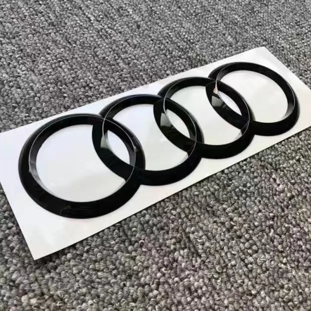 AUDI A5 4 Ring logo ABS Black Car Hood Front Bonnet Grill Rear Trunk Emblem Badge Sticker A5 Mark Quarrto Emblem 35TFSI 45TFSI