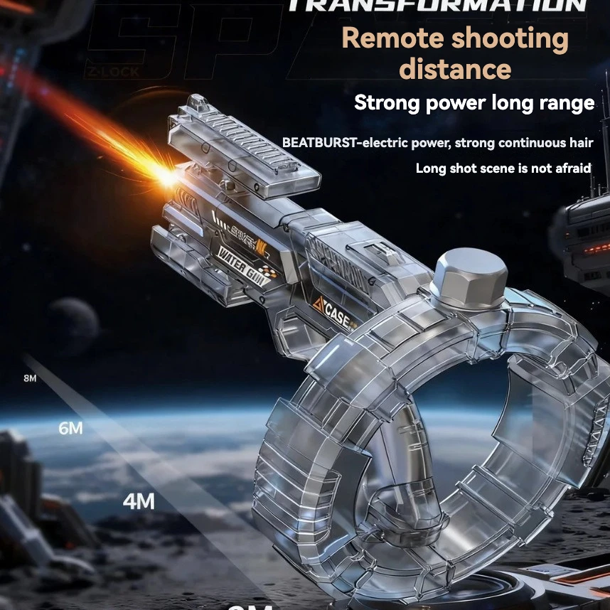 New ice burst energy gathering ring electric water gun with colorful dazzling sound effects, fully automatic continuous firing l