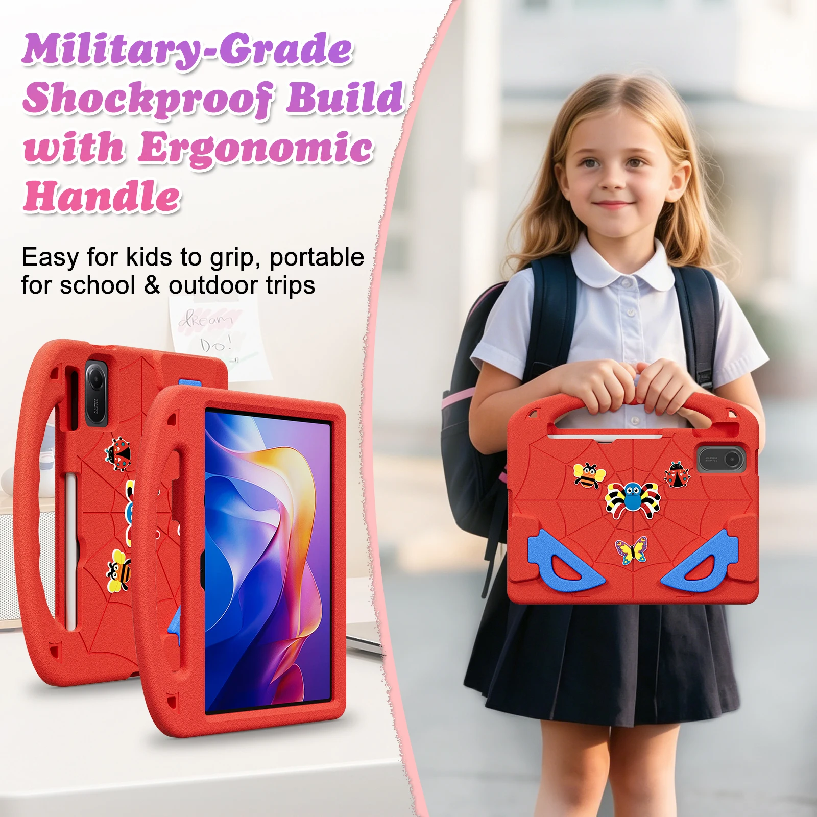 Stand EVA Case Universal For Xiaomi Redmi Pad 2 2025 25040RP0AG 25040RP0AI SE 2023 23073RPBFG 11inch Kids Cute Hand Holder Cover 6