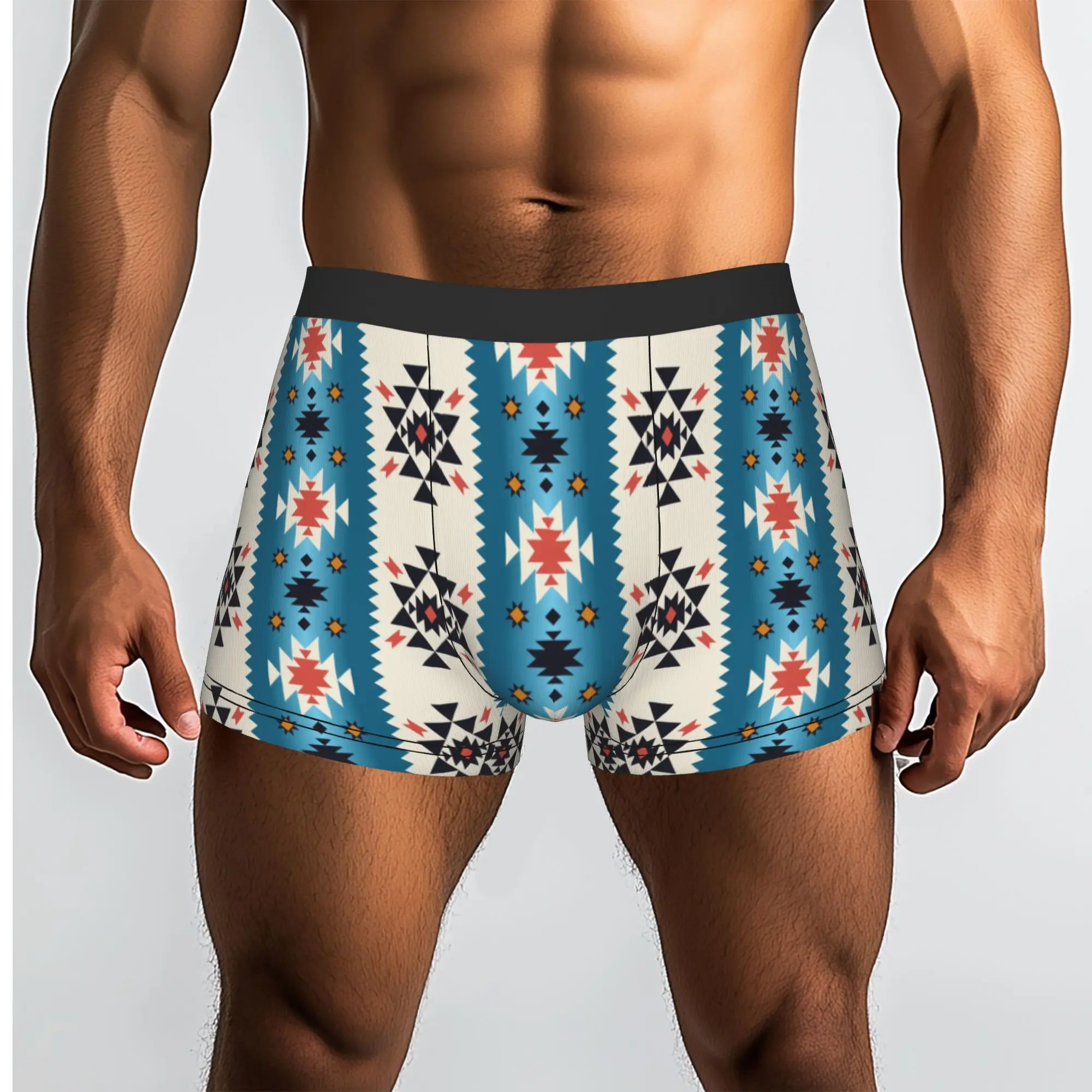 Custom Colorful Southwestern Aztec Pattern Native Western Prints Boxers Shorts Mens  Briefs Underwear Fashion Underpants