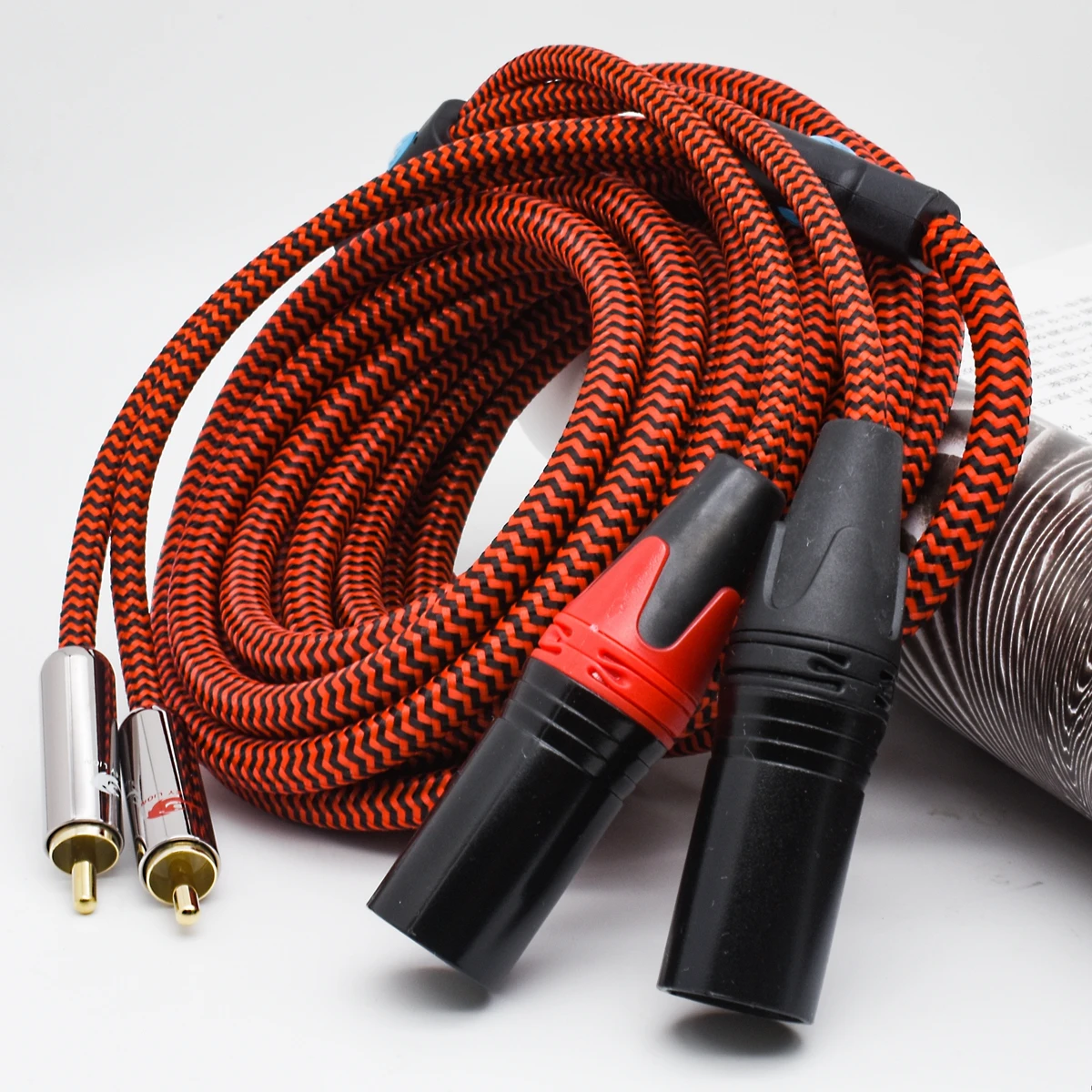 Hifi OFC Audio Cable Dual XLR to Dual RCA for AMP Soundbox Microphone Shielding Cable 2 RCA to 2 Regular XLR 3 Pin 1M 2M 3M 5M