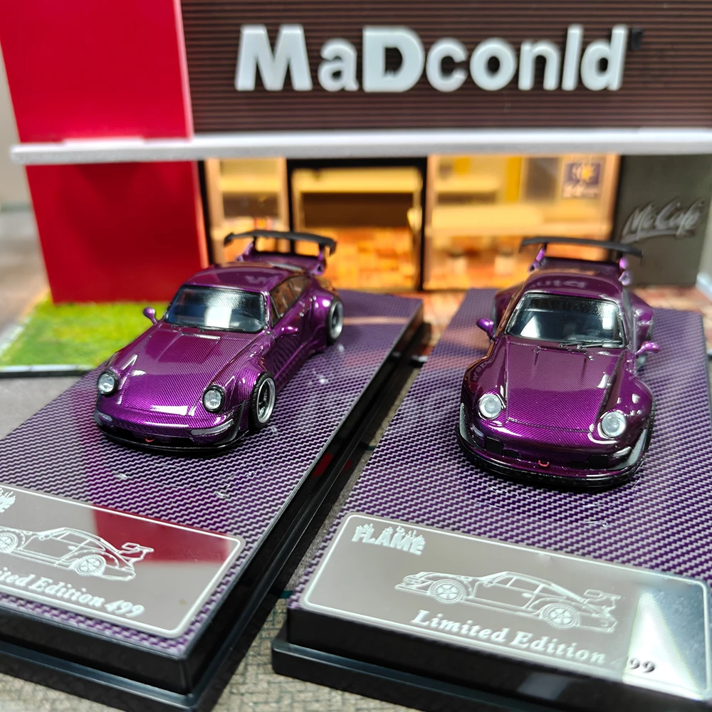 

Модель автомобиля из модифицированного сплава Flame 1:64 RWB 993 964 с широким корпусом, фиолетовый