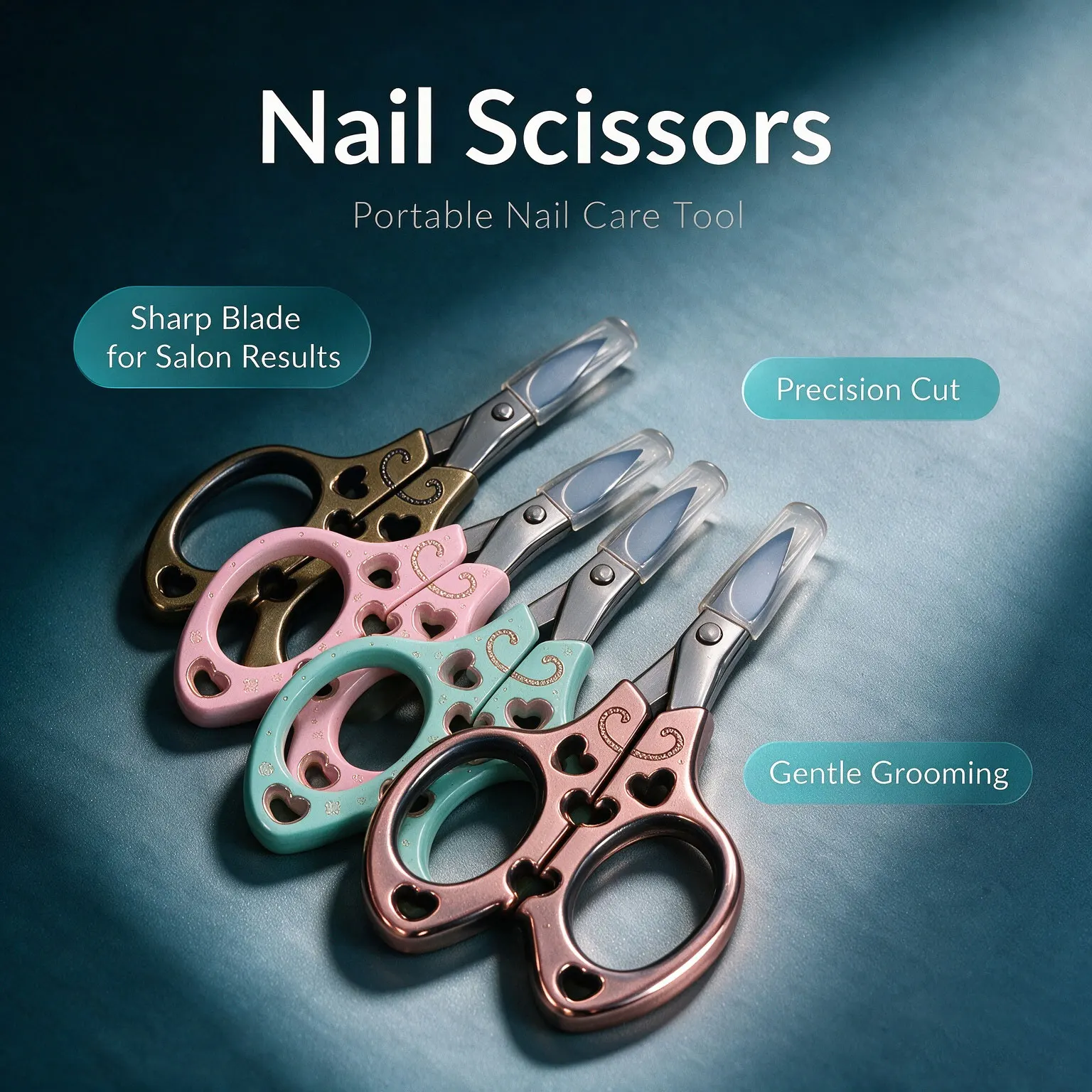 Professional Sharp Curved Stainless Steel Beauty Scissors Small Grooming Scissors for Eyebrow Styling Hangnail Cuticle Nail Trim