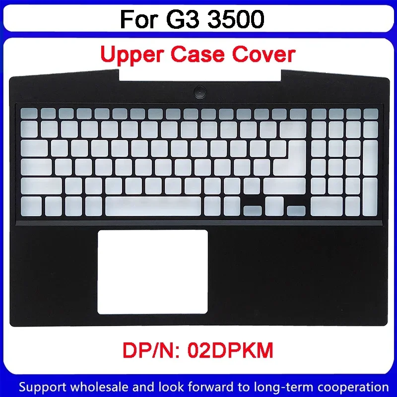 

New For DELL G3 3500 With RGB Backlit English US Keyboard Upper Case Palmrest Cover White Keycaps 02DPKM 2DPKM