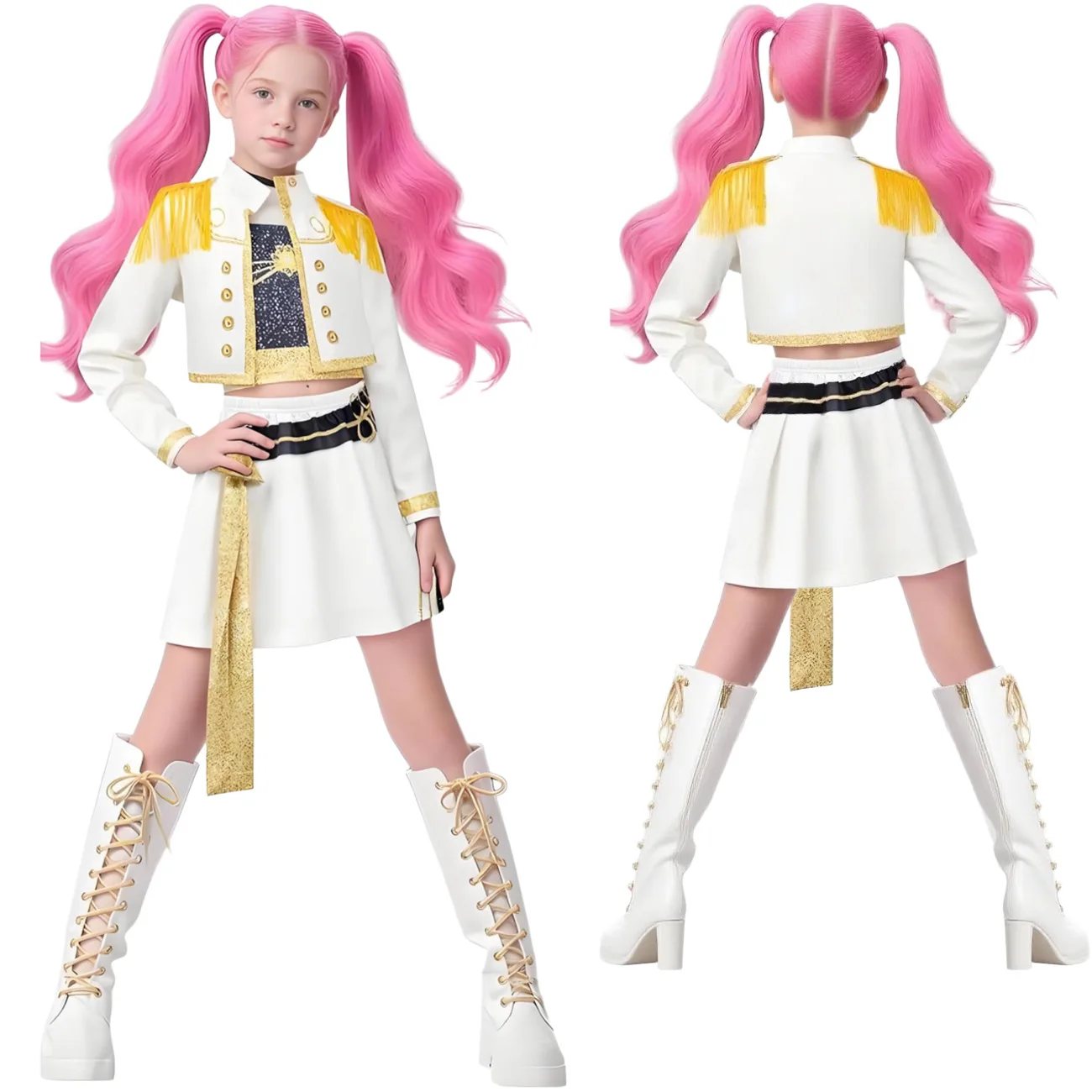 

Demon Halloween Costume Girls Rumi Mira Zoey Anime Cosplay Set For Children Pop Singer Carnival Birthday Party Dress Up Outfit