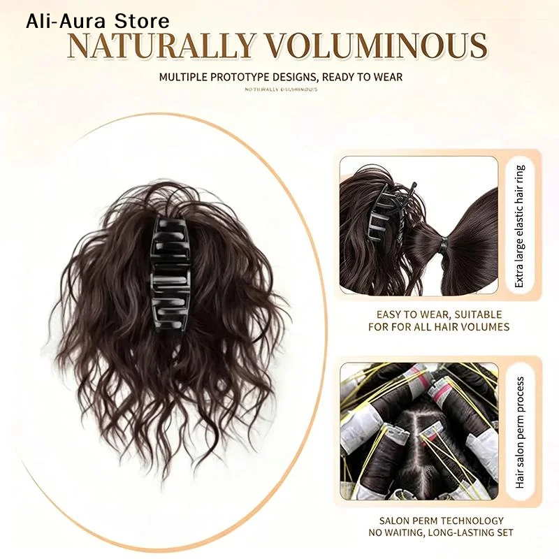 1Pcs Synthetic Claw Clip Bun Hairpiece Latin Curly Volume High Ponytail Hair Donut Fake Hair Daily Party Accessory for Women