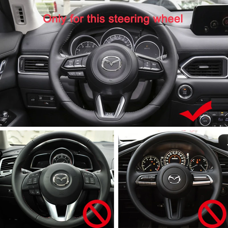 Steering Wheel Trim Circle Sequins Ring Cover Sticker for Mazda 3 Axela CX-5 CX5 Accessories 2017 2018 2019 2020 2021 2022 2023