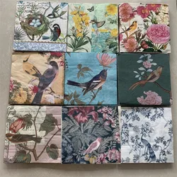 Decoupage wedding servilletas vintage table napkins paper elegant tissue pink flower bird birthday party beautiful decor 3 ply