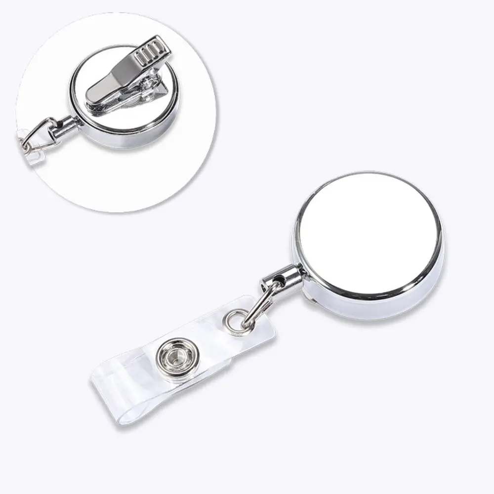 Anti-Lost Retractable Badge Reel ID Lanyard Keyring Clips ID Badge Holder Keychain Alloy Easy To Pull Buckle Doctor Hospital