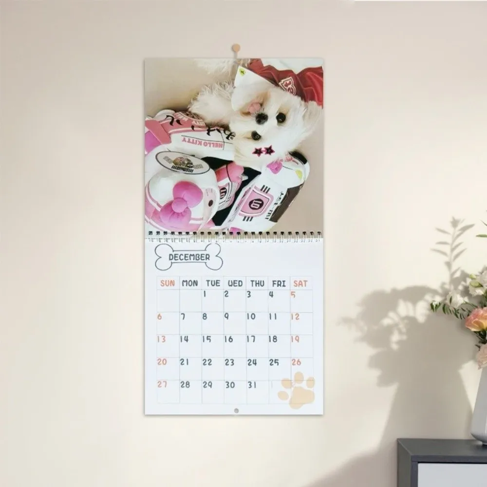 Nuovo calendario per cani in edizione 2026 Illustrazioni per cani Calendario da parete divertente Anno Pianificatore mensile Amanti degli animali domestici