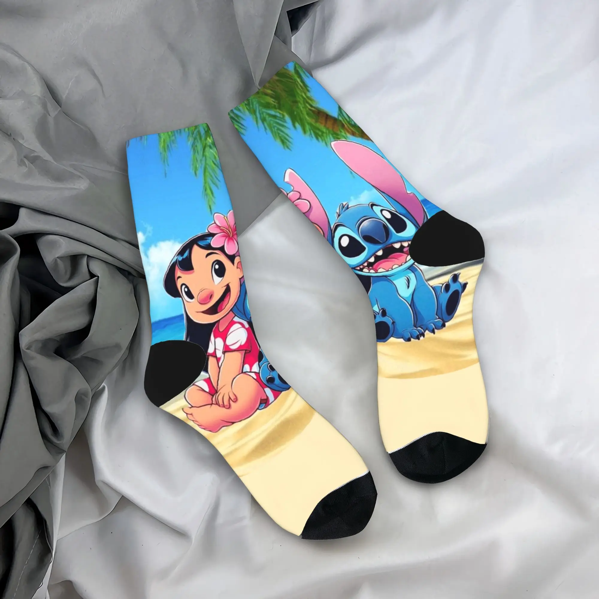 

Носки Lilos & Stitchs, дизайнерские чулки, нескользящие носки для пар, средние мягкие осенние повседневные уличные носки