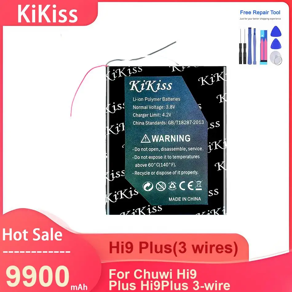 

KiKiss Laptop Battery For Chuwi Hi9 Plus Hi9Plus Tablet PC 3-wire ,Hi9 Plus(3 wires) 9900mAh Batteries ,with Tools
