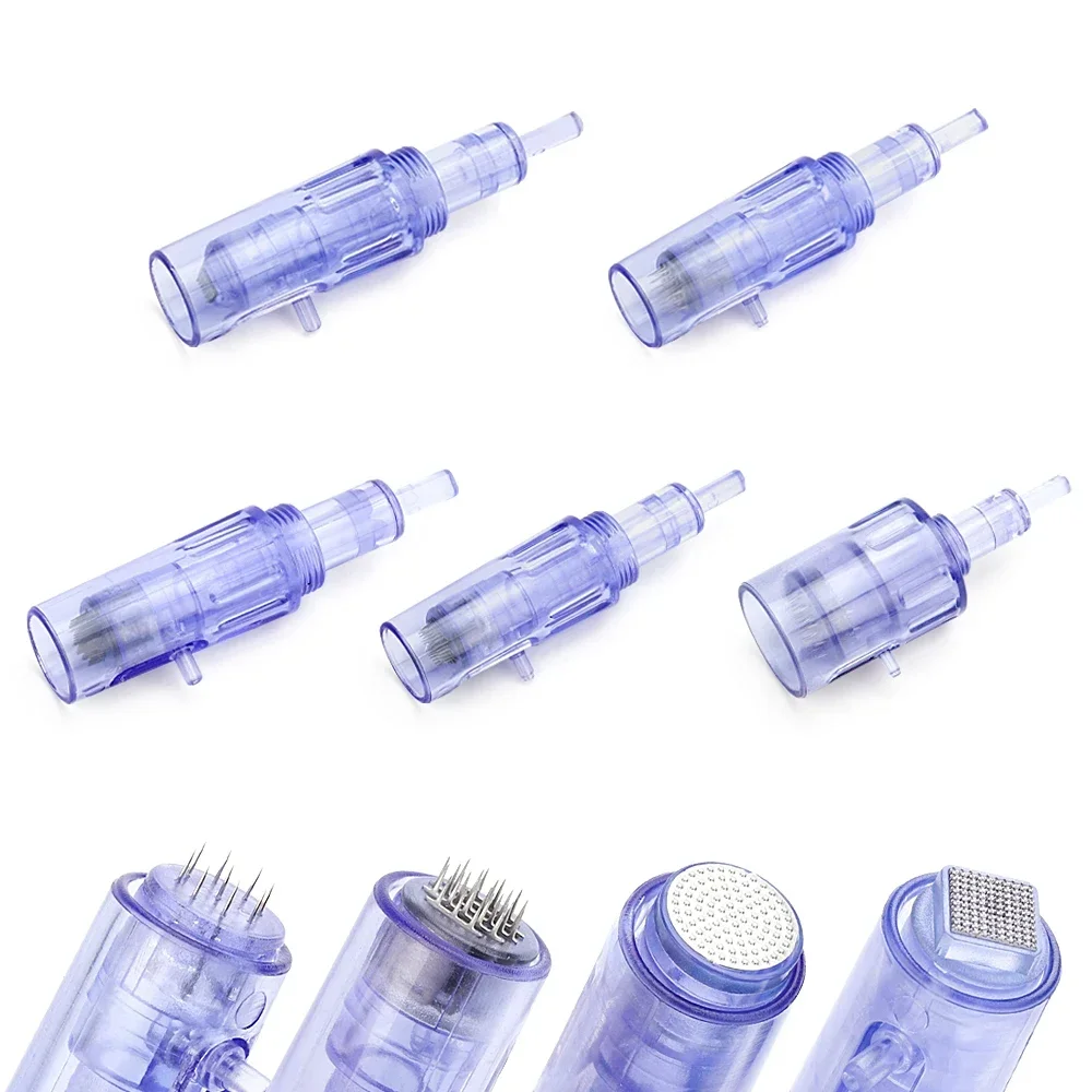 10/30/50pcs Hydra Pen Cartridges Screw Derma Stamp 9/12/24/36/42pin Nano Facial Meso Injector Pen Cartridges with Syringe Tube