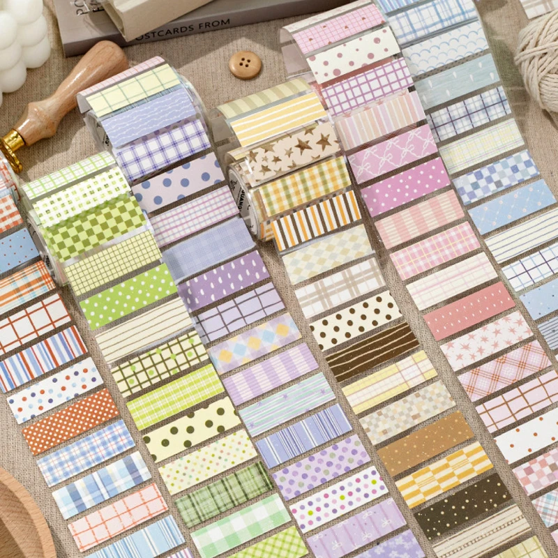 1 roll of adhesive tape, basic grid pattern, accounting material, sticker, decorative label, adhesive tape, sticker, bird and se