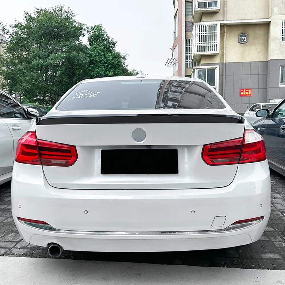 For BMW 3 Series F30 318i 320i 325i 2013-2019 CSL Style Rear Trunk Lid Spoiler Wings ABS Black Carbon Exterior Accessories Parts