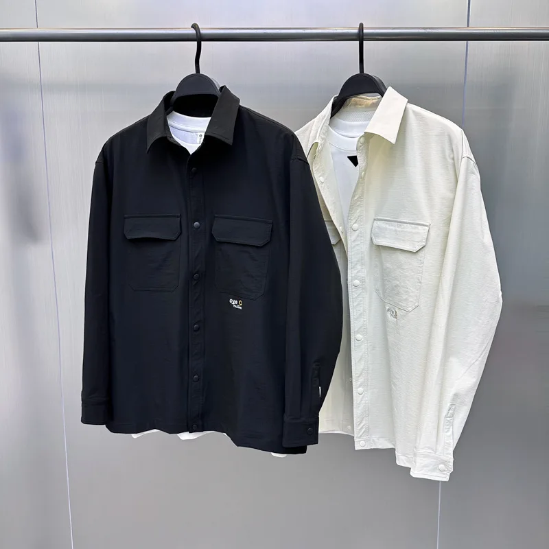 

Faionable Pure Color Long Sve Casual Collar Youth irt Versatile Workwear Jaet Spring Autumn Seasonal Men's Clothing