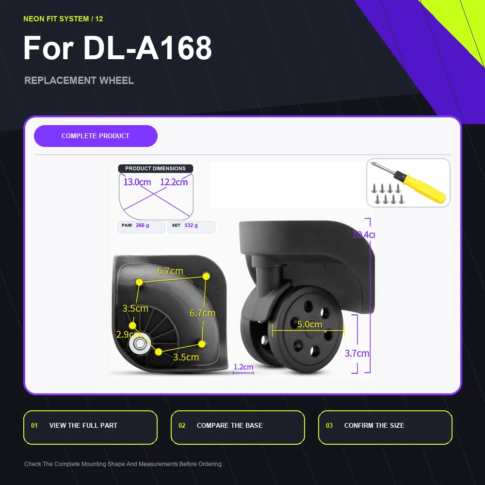 Modern Luggage Repair Caster Wheel For Universal Suitcase DL-A168 Quiet Rolling Luggage Repair Accessory