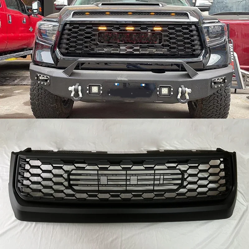 

For Toyota Tundra 2014 2015 2016 2017 2018 2019 2020 Exterior Racing Grille Trim Hood Cover Front Grill Strip Light Strip Cover