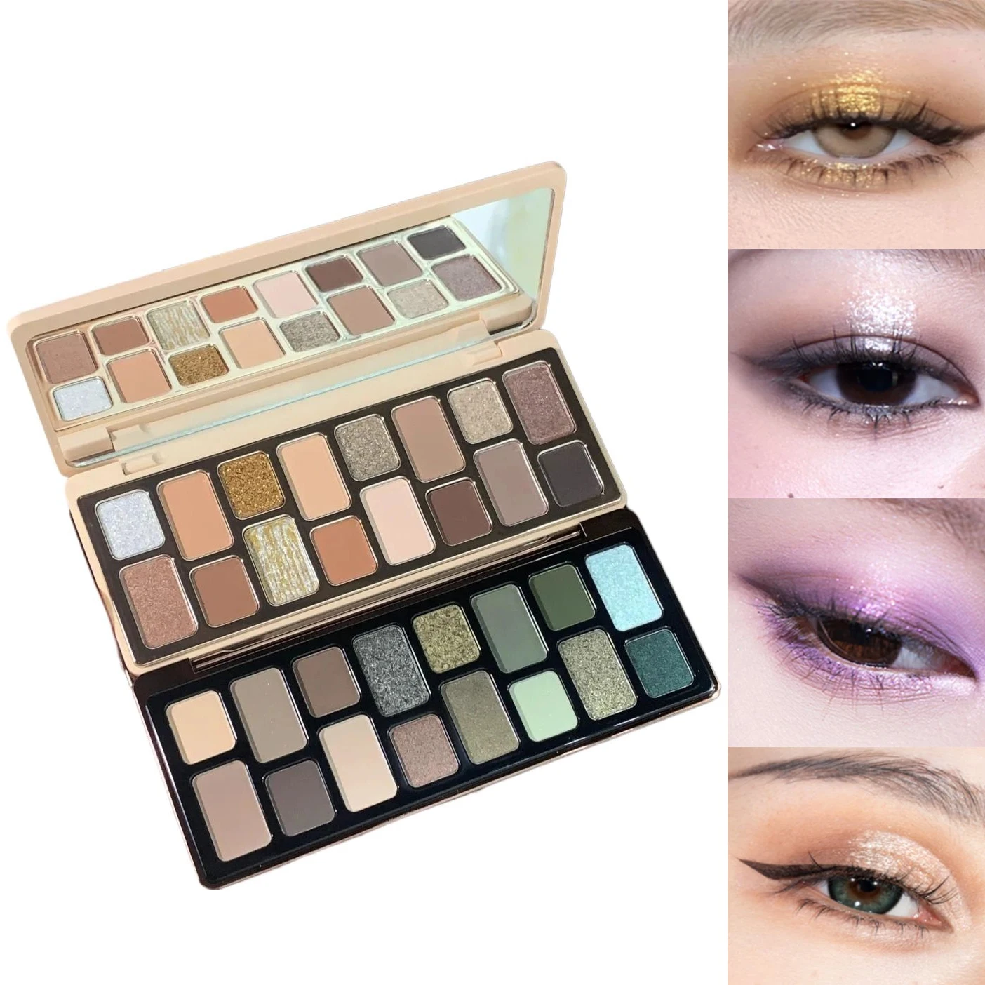 Cheeryep 16 Color Eyeshadow Palette Shimmer Matte Waterproof Long Lasting Vegan Cruelty Free Y2K Festival Travel Makeup