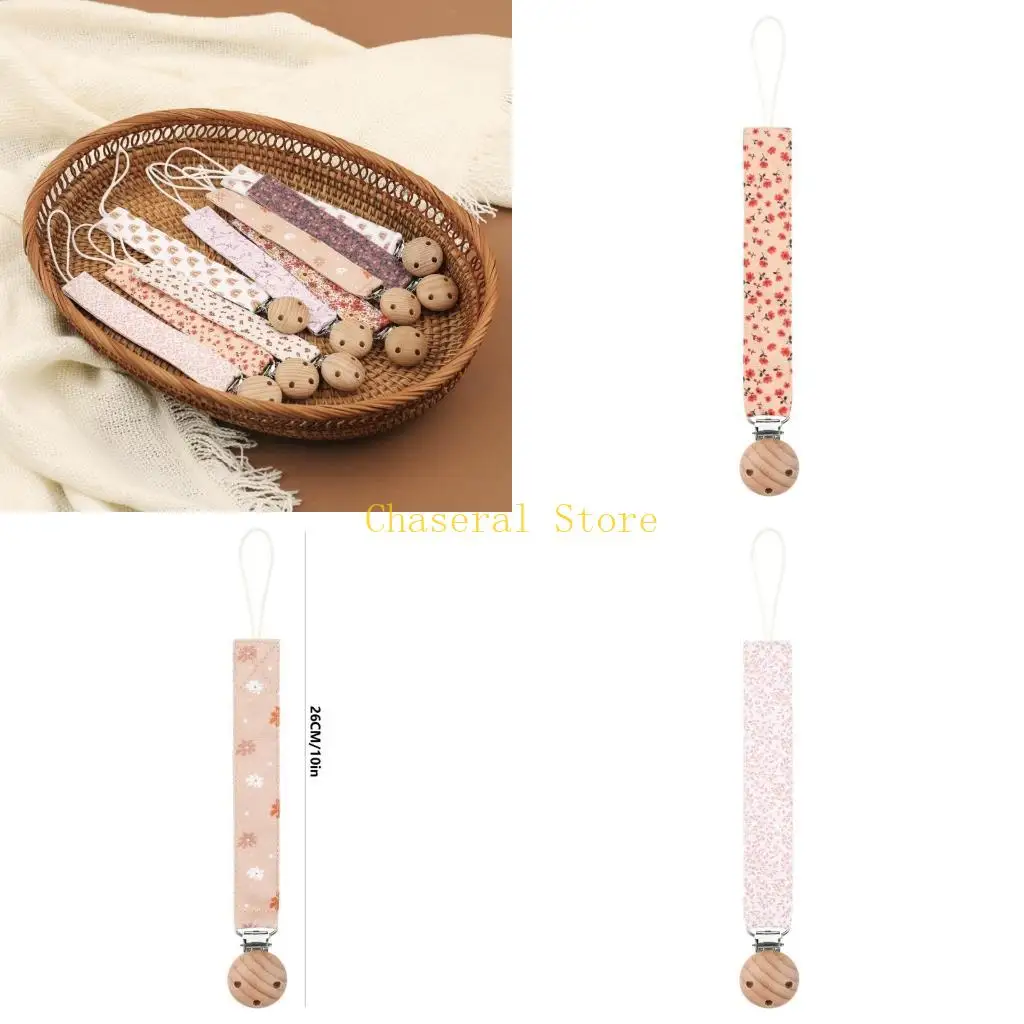 

E7CE Upgraded Teething Teether with Flowers Pattern & Clip Baby Pacifier Hold